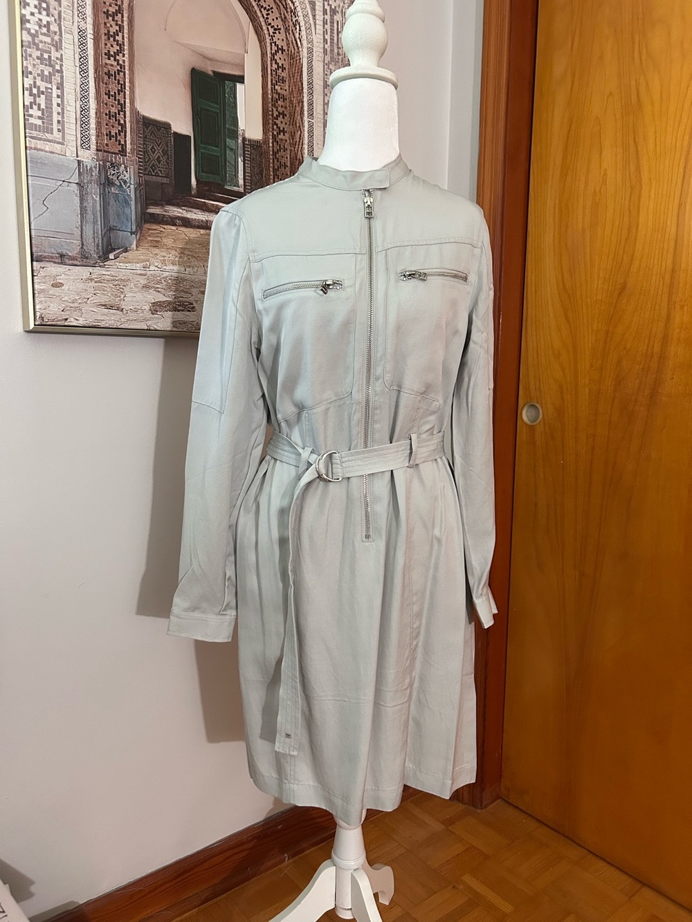 Woman’s Utility Midi Dress By French Connection With Full Front Zipper Size 4